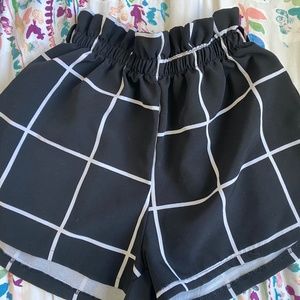 Black and White Dress Shorts